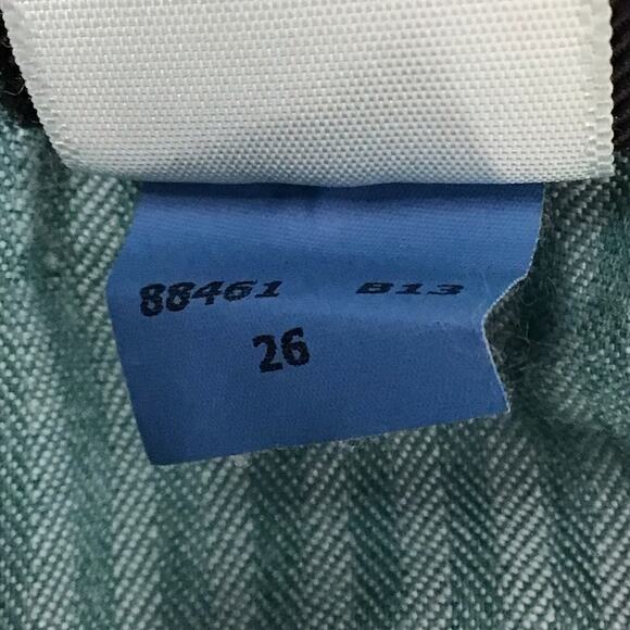 7FAM 7 For All Mankind Mid Rise Slim Stretch Jeans Emerald Jade Green Skinny 26 - Picture 14 of 14